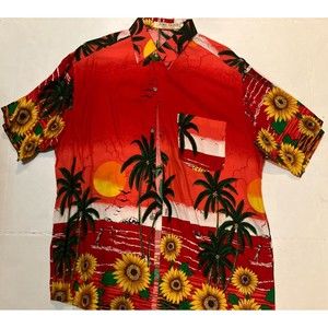 Fore Front Hawaiian Button Up Shirt Size Large